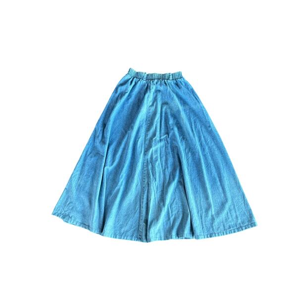 Vintage Denim Maxi Skirt Sz. S, 90s, Button Down, Classic, Light Wash, Grunge - Picture 3 of 4